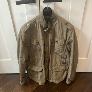 Milestone Tan Plaid field coat. Size Large